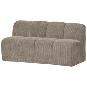 WOOOD Mojo eetbankje 164 cm met rugleuning ribstof donkerzand